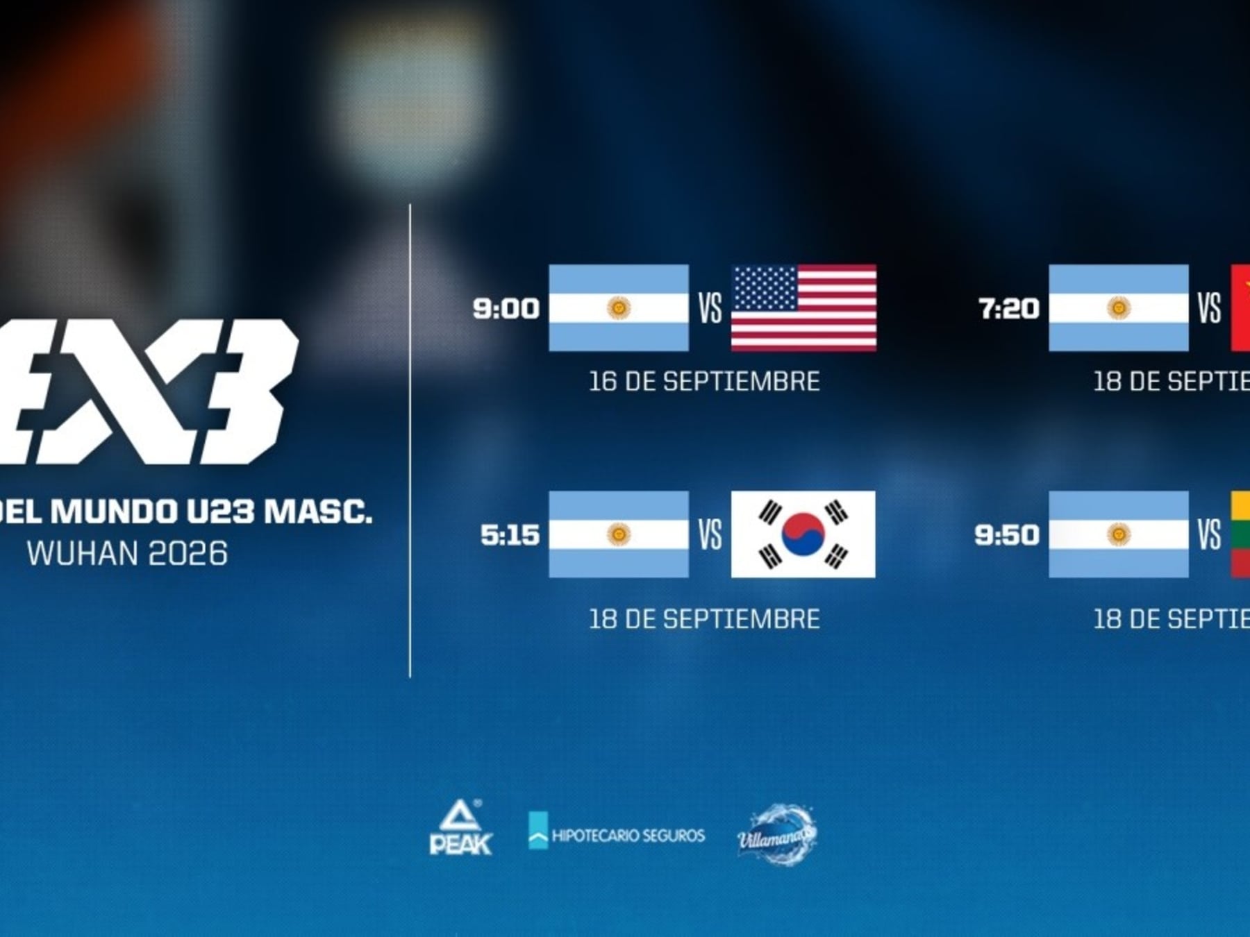 Argentina se prueba en Wuhan: el Sub-23 de 3x3 ya tiene rivales y fecha de debut